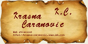 Krasna Caranović vizit kartica